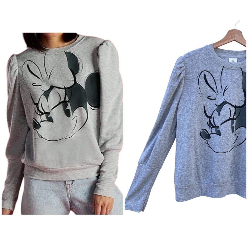Kidcore Disney Youth XL Gray Cozy Core Screen Art Minnie Mouse Y2K Popover